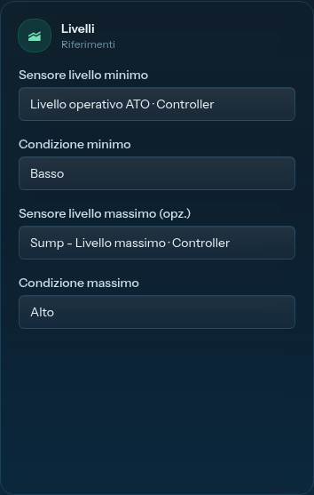 ATO level sensors configuration